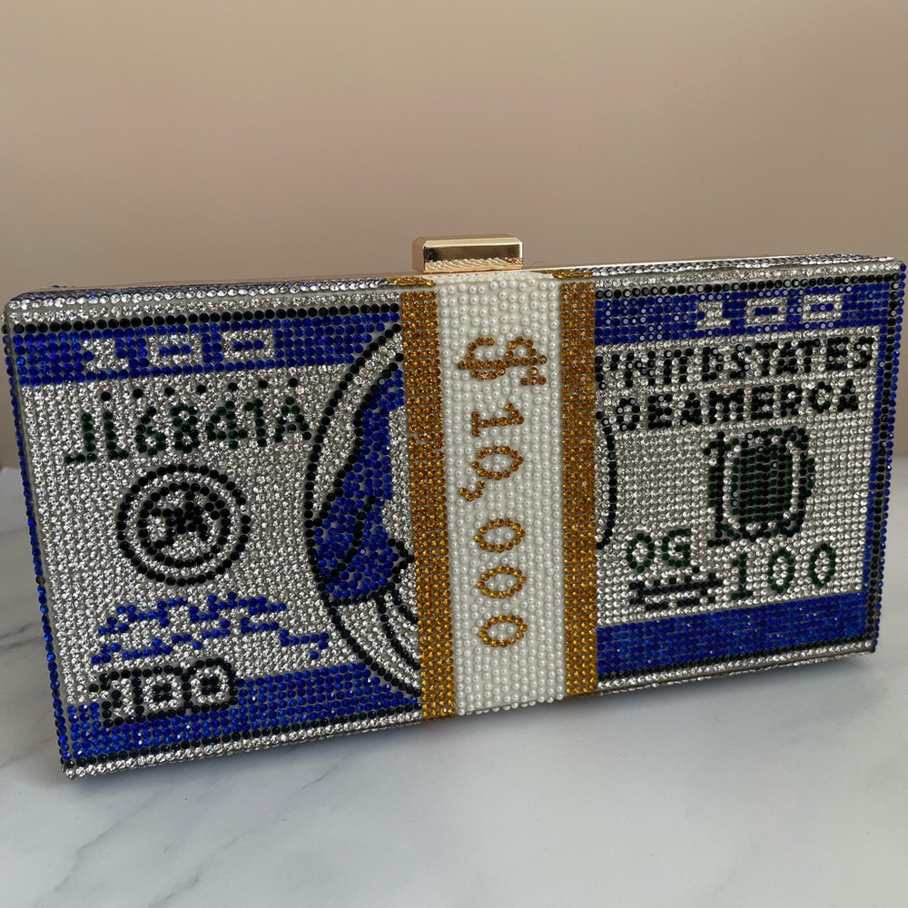 Beaded Money Clutch / crossbody